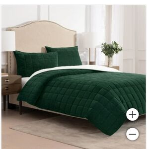 Charisma 3piece Corduroy and sherpa quilt set